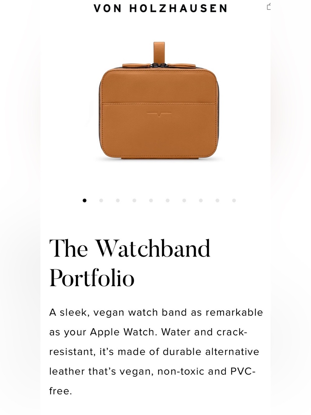 Von Holzhausen The Watchvand Portfolio Vegan Leather Watchband Portfolio - Tan